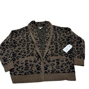 NWT Time and Tru Leopard Print Cardigan - Brown and Black